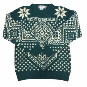 GAP Vintage Hand Knit Wool Nordic Ski Sweater M/L Oversized